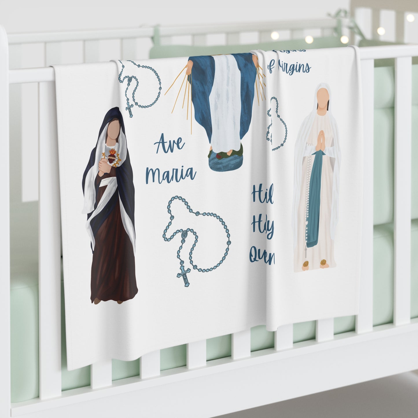 Our Blessed Mother Mary Swaddle Blanket