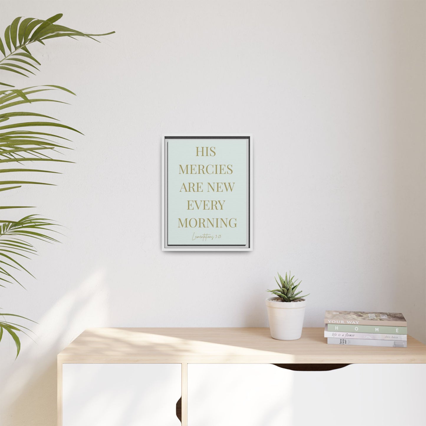 His Mercies Matte Canvas, Framed (Multi-color)