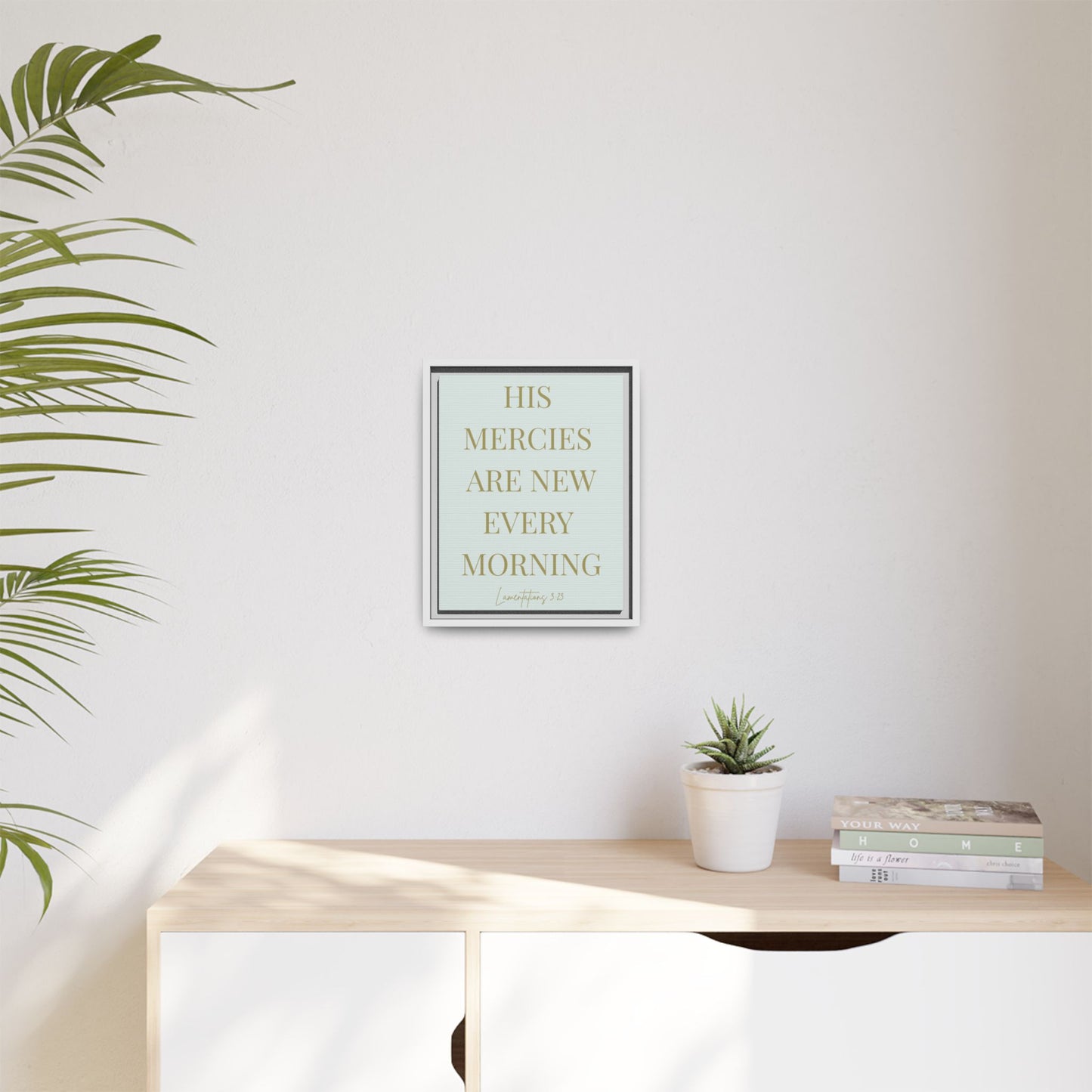 His Mercies Matte Canvas, Framed (Multi-color)